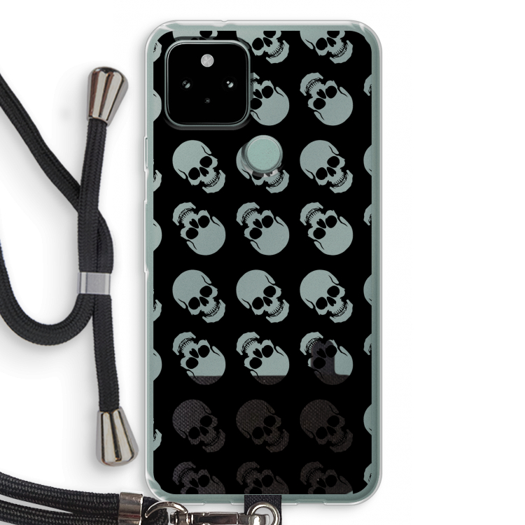 Musketon Skulls: Pixel 5 Transparant Hoesje met koord