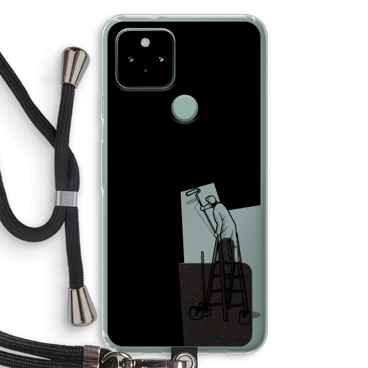 Musketon Painter: Pixel 5 Transparant Hoesje met koord