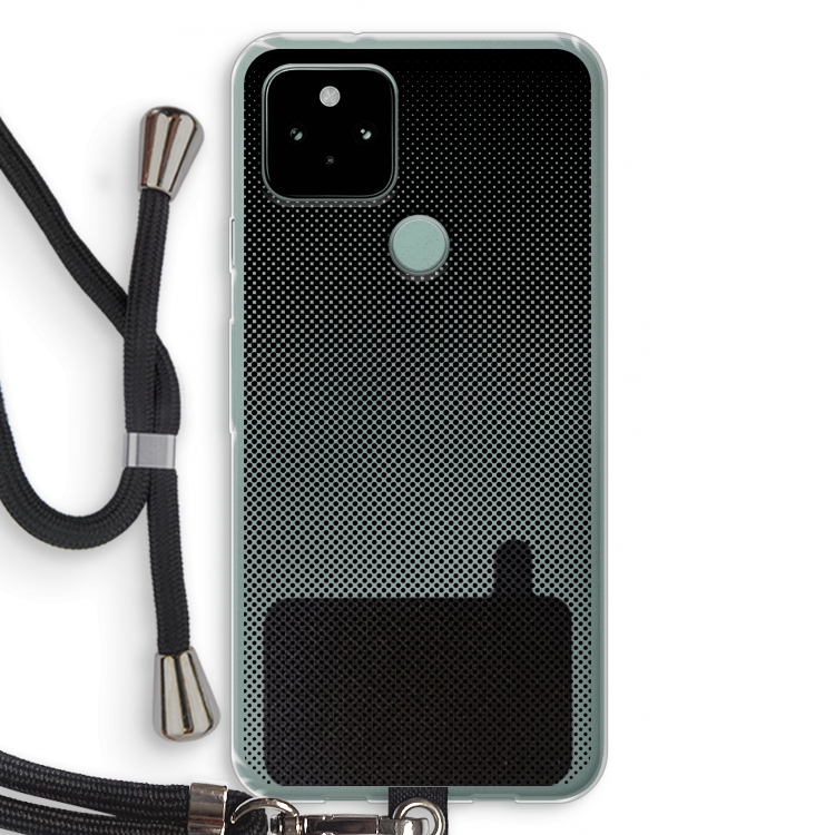 Musketon Halftone: Pixel 5 Transparant Hoesje met koord