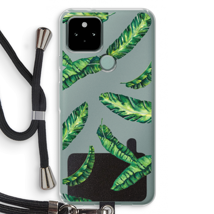 Lange bladeren: Pixel 5 Transparant Hoesje met koord