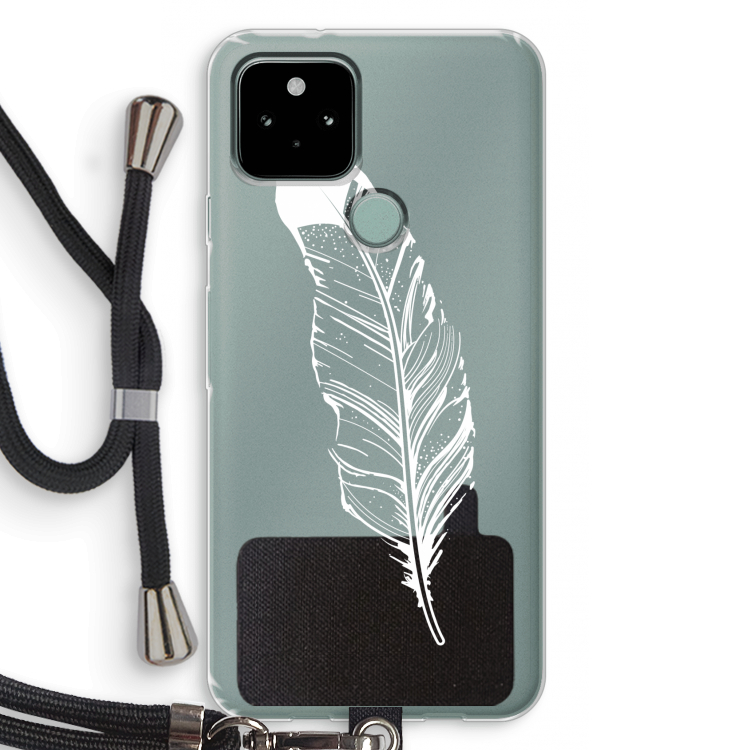 Pluim: Pixel 5 Transparant Hoesje met koord