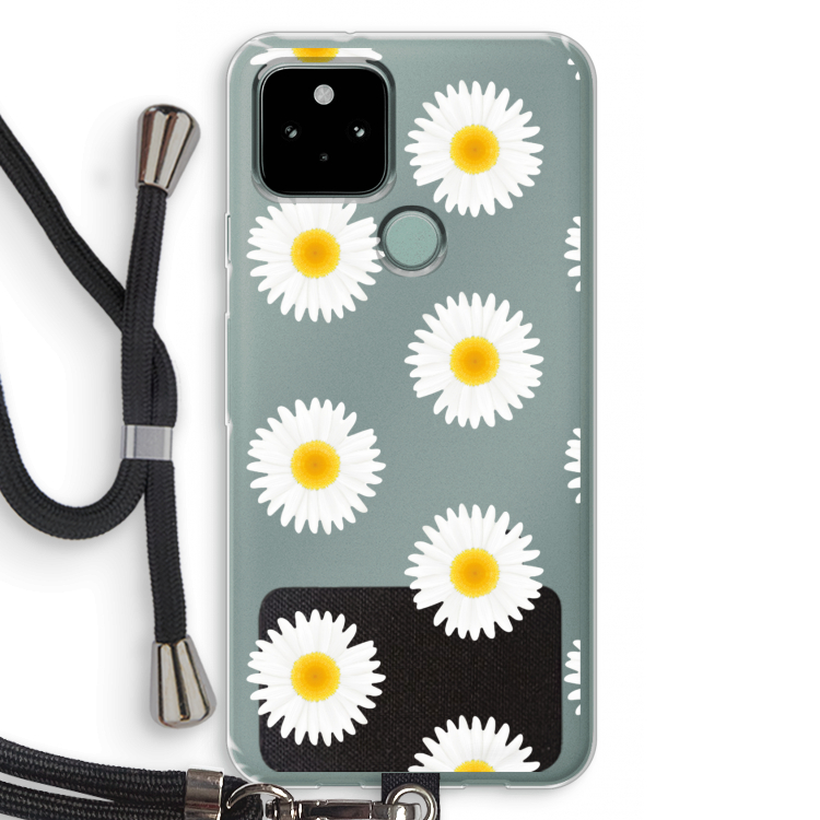 Margrietjes: Pixel 5 Transparant Hoesje met koord