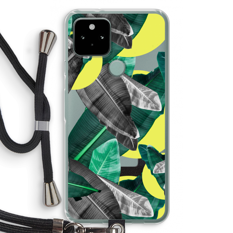 Fantasie jungle: Pixel 5 Transparant Hoesje met koord