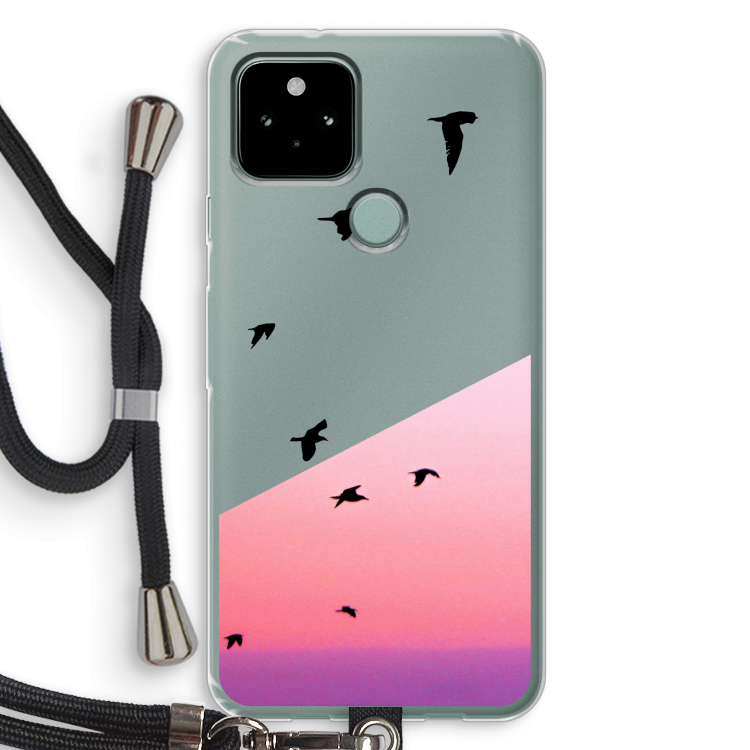 Fly away: Pixel 5 Transparant Hoesje met koord