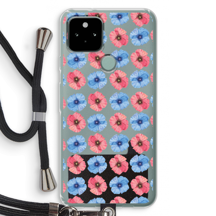 Klaproosjes: Pixel 5 Transparant Hoesje met koord