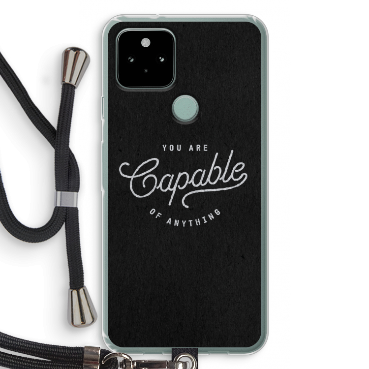 Capable: Pixel 5 Transparant Hoesje met koord