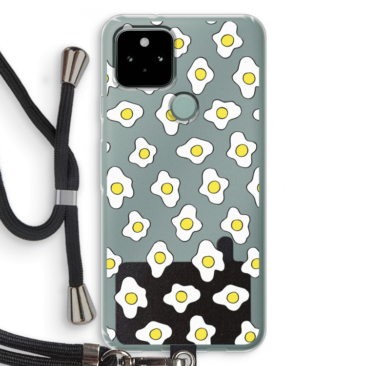 Spiegeleitjes: Pixel 5 Transparant Hoesje met koord