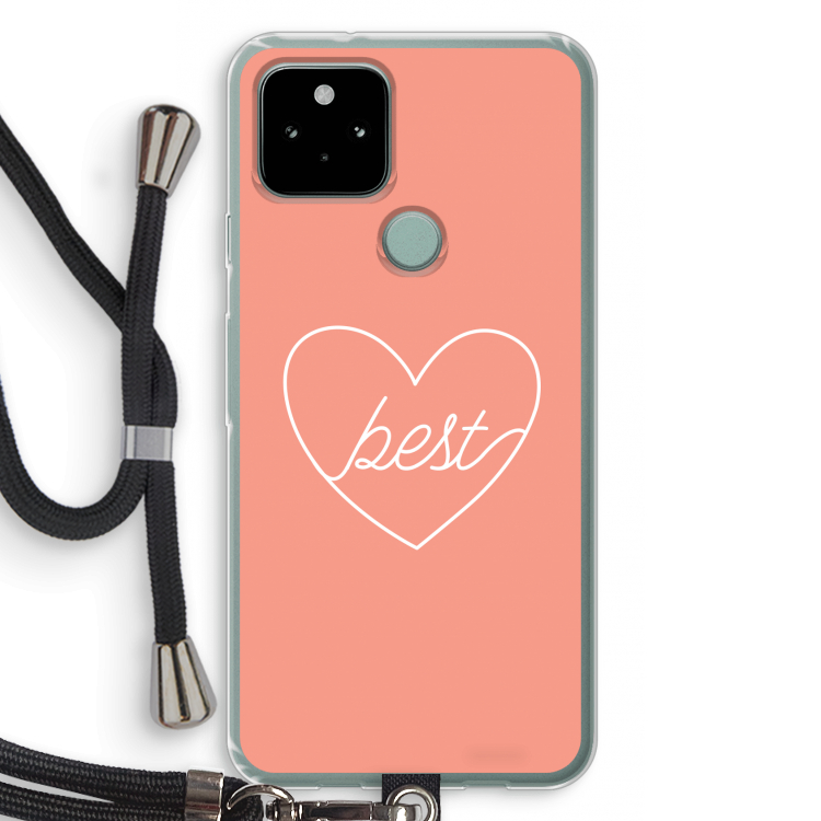 Best heart: Pixel 5 Transparant Hoesje met koord
