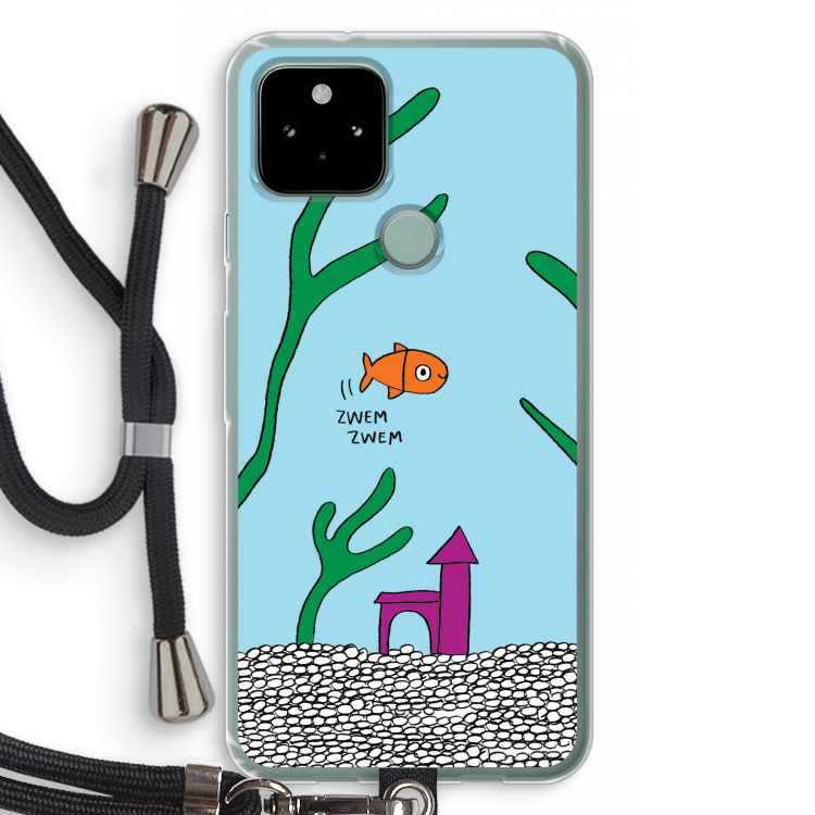 Aquarium: Pixel 5 Transparant Hoesje met koord