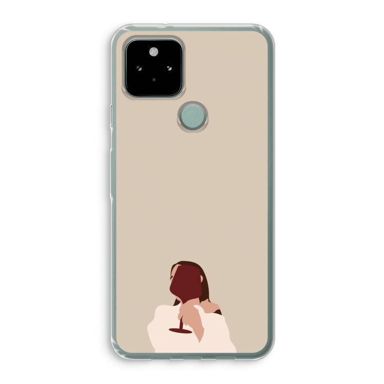 I drink wine: Google Pixel 5 Transparant Hoesje