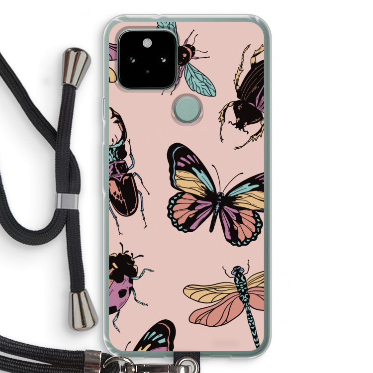 Tiny Bugs: Pixel 5 Transparant Hoesje met koord
