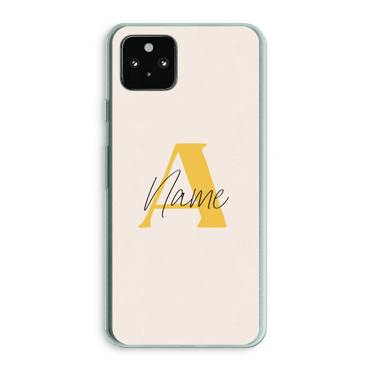 Amber Script: Google Pixel 5a 5G Transparant Hoesje