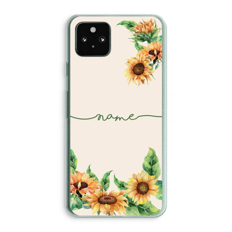 Zonnebloemen: Google Pixel 5a 5G Transparant Hoesje