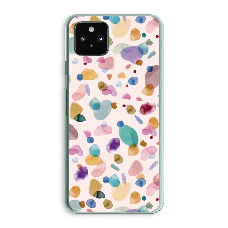 Terrazzo Memphis Pink: Google Pixel 5a 5G Transparant Hoesje