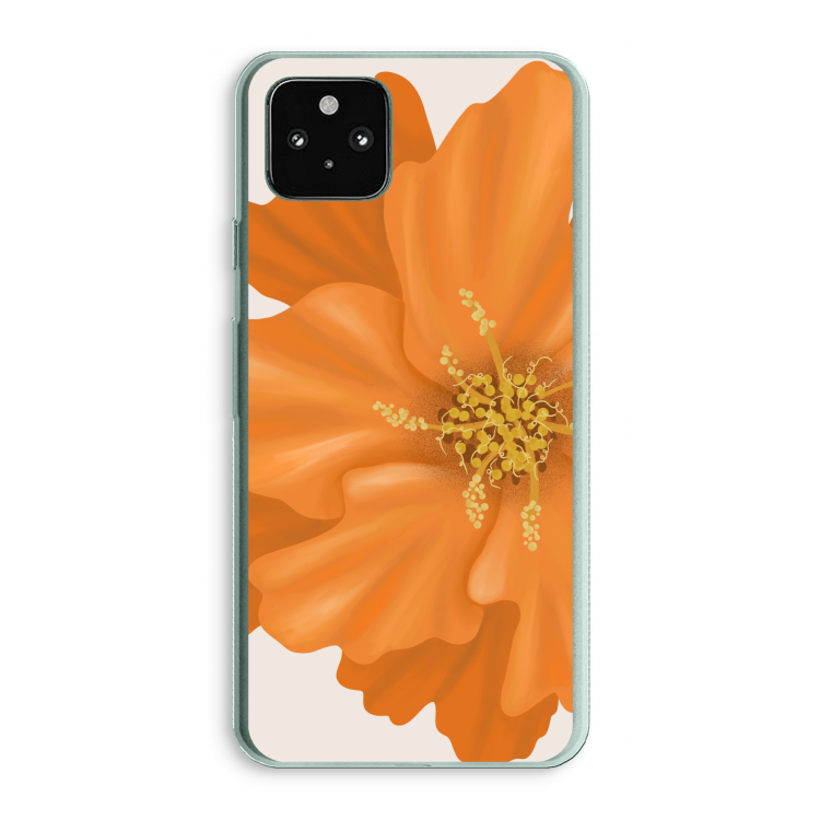 Orange Ellila flower: Google Pixel 5a 5G Transparant Hoesje