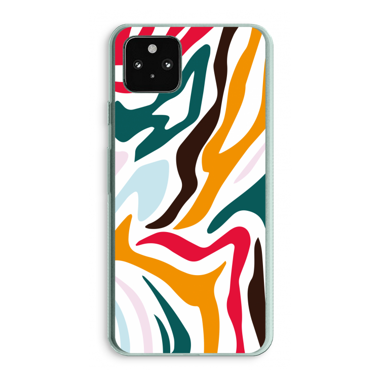Colored Zebra: Google Pixel 5a 5G Transparant Hoesje