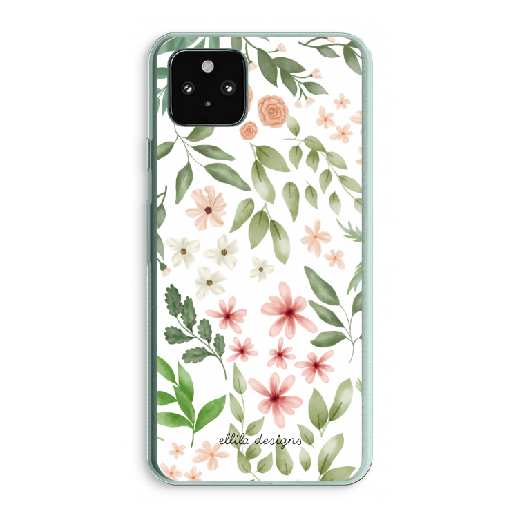 Botanical sweet flower heaven: Google Pixel 5a 5G Transparant Hoesje