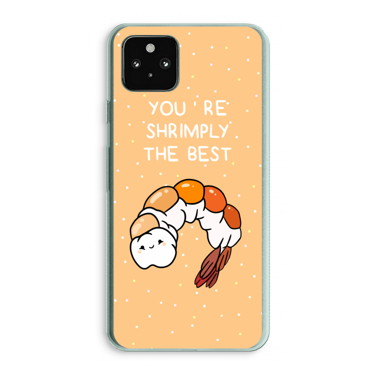 You're Shrimply The Best: Google Pixel 5a 5G Transparant Hoesje