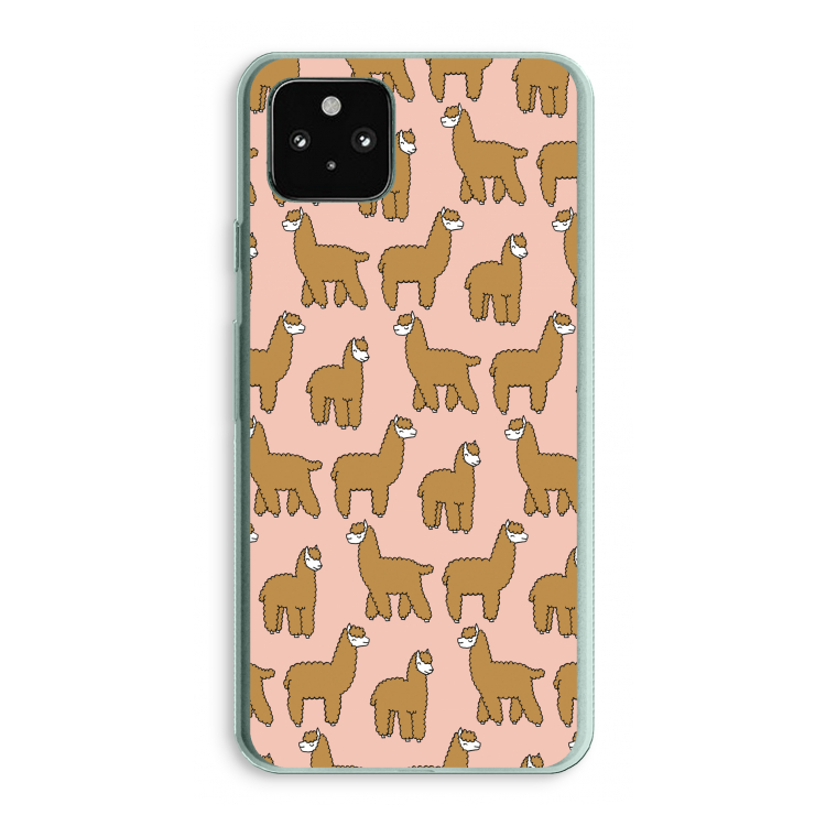 Alpacas: Google Pixel 5a 5G Transparant Hoesje