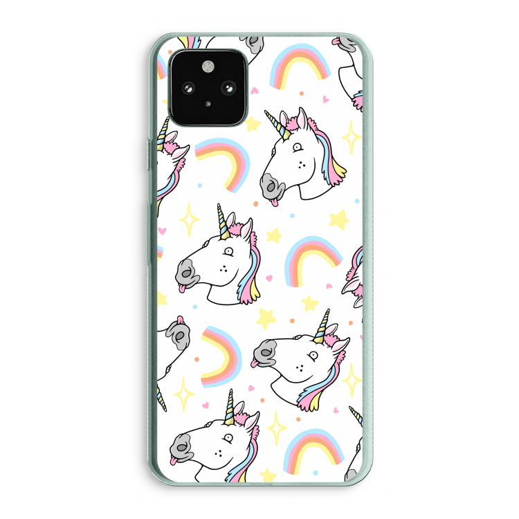 Rainbow Unicorn: Google Pixel 5a 5G Transparant Hoesje