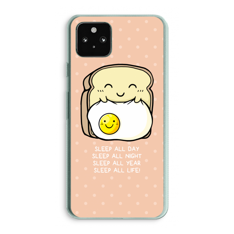 Sleep All Day: Google Pixel 5a 5G Transparant Hoesje