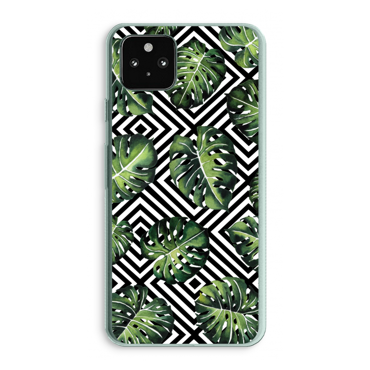 Geometrische jungle: Google Pixel 5a 5G Transparant Hoesje