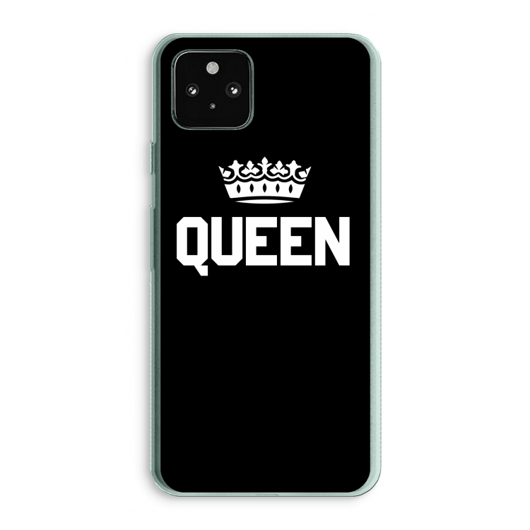 Queen zwart: Google Pixel 5a 5G Transparant Hoesje