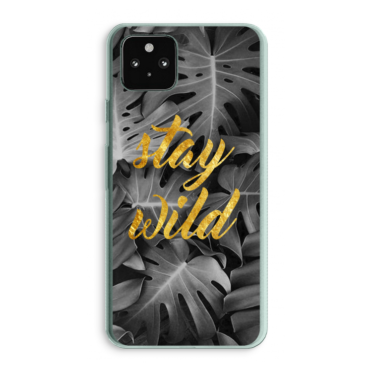 Stay wild: Google Pixel 5a 5G Transparant Hoesje