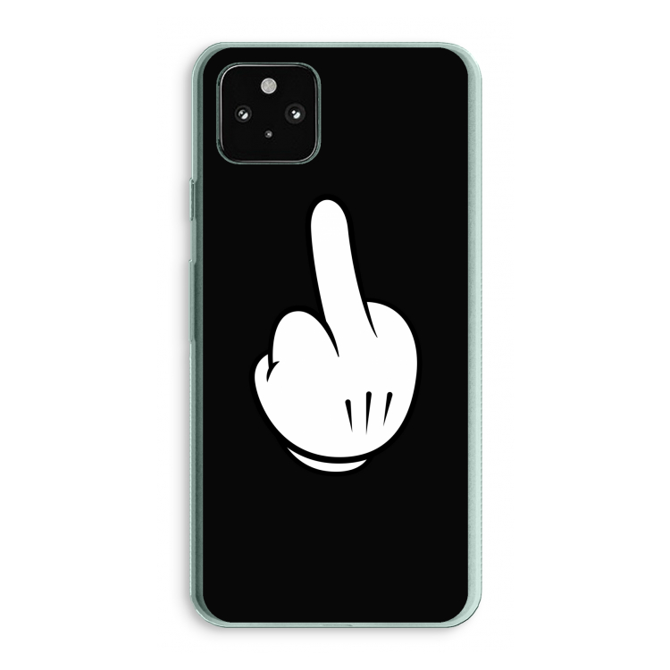 Middle finger black: Google Pixel 5a 5G Transparant Hoesje