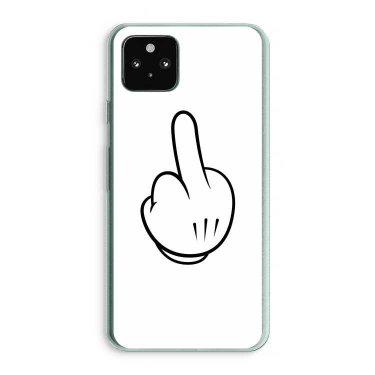 Middle finger white: Google Pixel 5a 5G Transparant Hoesje