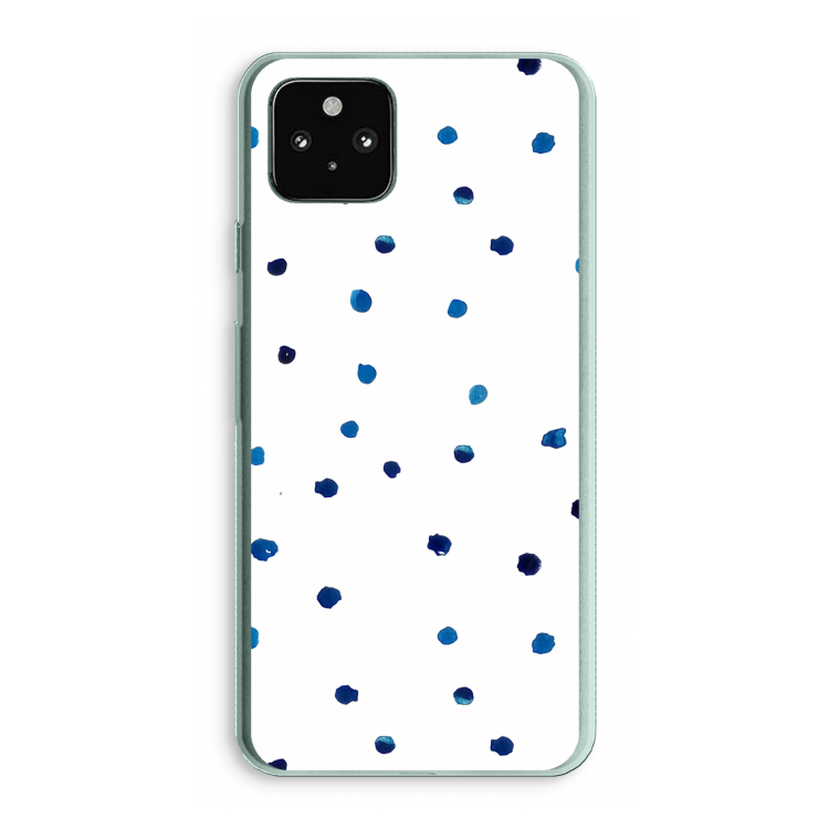 Blauwe stippen: Google Pixel 5a 5G Transparant Hoesje