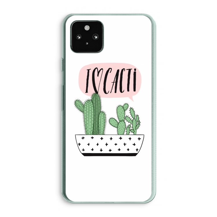 I love cacti: Google Pixel 5a 5G Transparant Hoesje