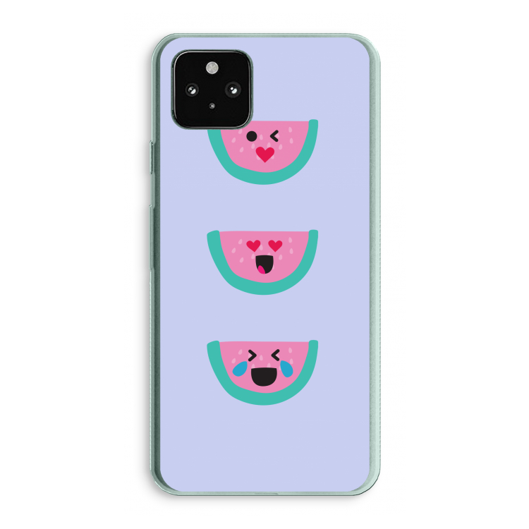 Smiley watermeloen: Google Pixel 5a 5G Transparant Hoesje