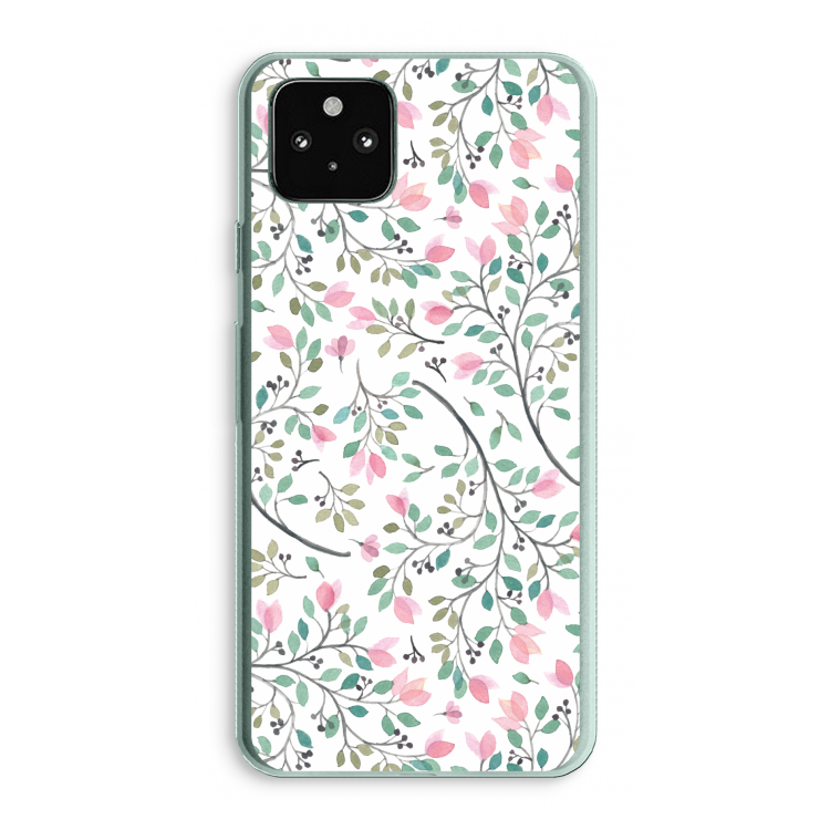 Sierlijke bloemen: Google Pixel 5a 5G Transparant Hoesje
