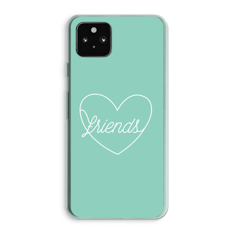 Friends heart pastel: Google Pixel 5a 5G Transparant Hoesje