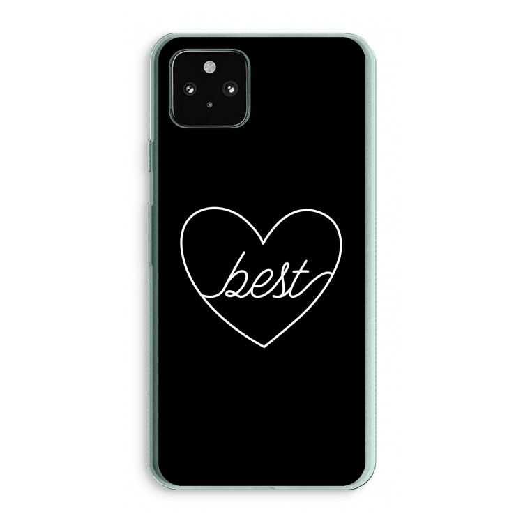 Best heart black: Google Pixel 5a 5G Transparant Hoesje