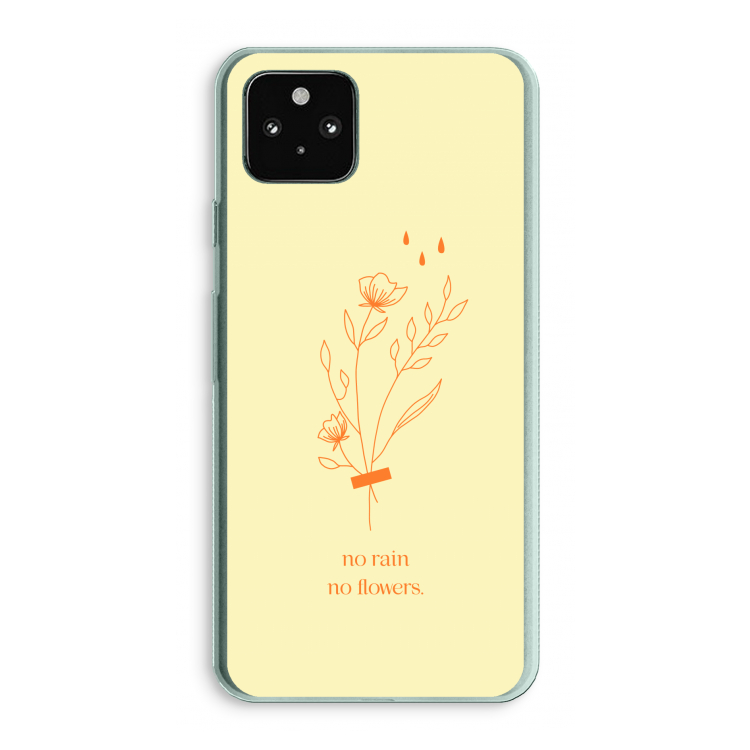 No rain no flowers: Google Pixel 5a 5G Transparant Hoesje