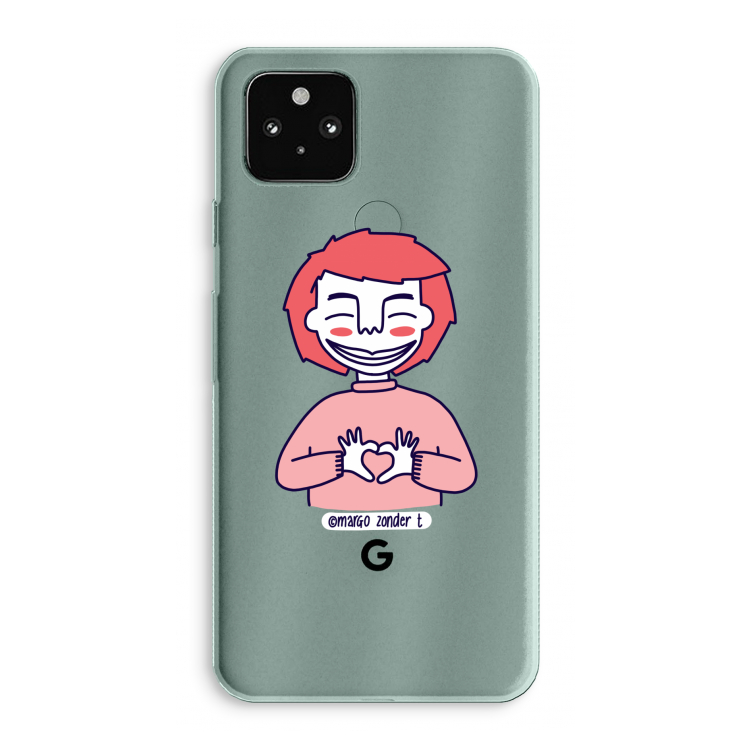 Hartje: Google Pixel 5a 5G Transparant Hoesje