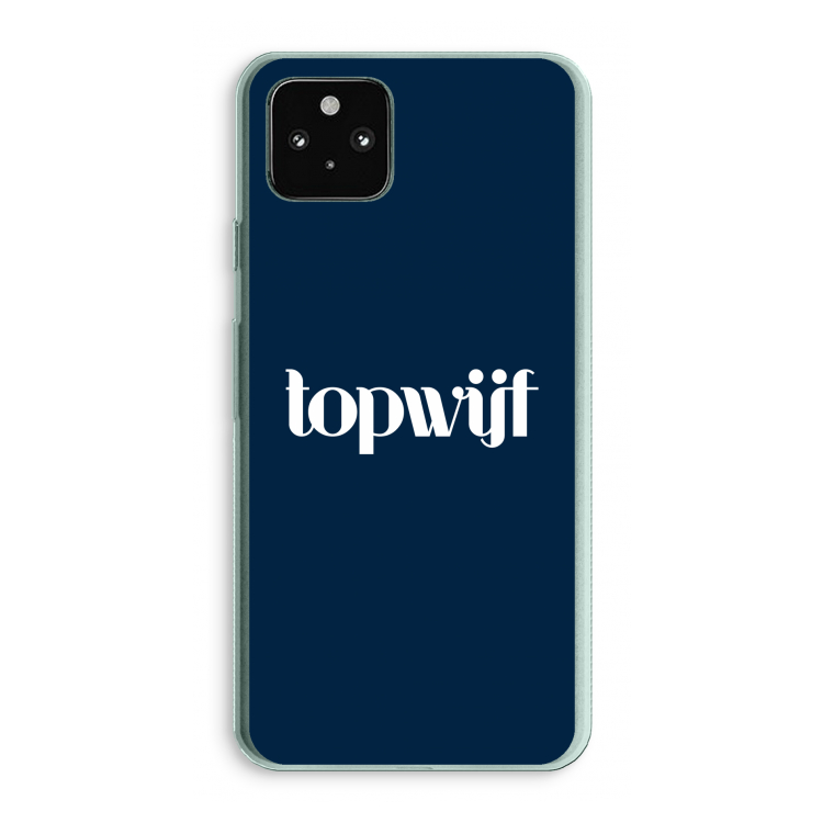 Topwijf Navy: Google Pixel 5a 5G Transparant Hoesje