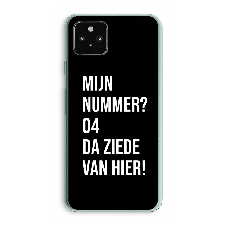 Da ziede van hier - Zwart: Google Pixel 5a 5G Transparant Hoesje