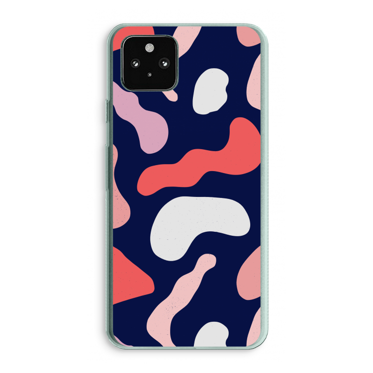 Memphis Shapes Pink: Google Pixel 5a 5G Transparant Hoesje