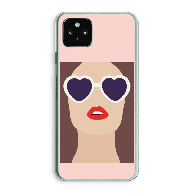 Red lips: Google Pixel 5a 5G Transparant Hoesje