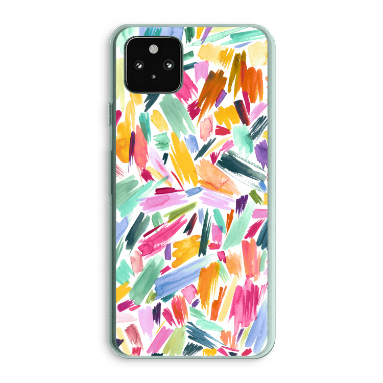 Watercolor Brushstrokes: Google Pixel 5a 5G Transparant Hoesje