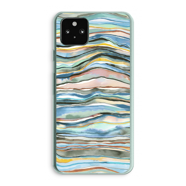 Watercolor Agate: Google Pixel 5a 5G Transparant Hoesje