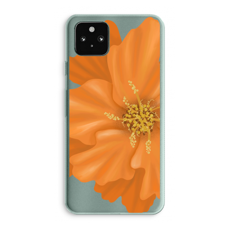Orange Ellila flower: Google Pixel 5a 5G Transparant Hoesje