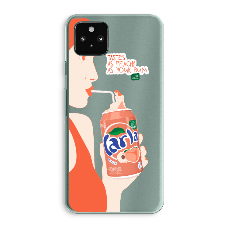 Peach please!: Google Pixel 5a 5G Transparant Hoesje