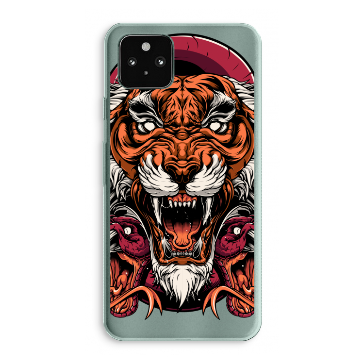 Tiger and Rattlesnakes: Google Pixel 5a 5G Transparant Hoesje