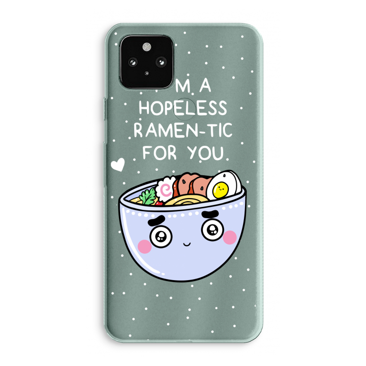 I'm A Hopeless Ramen-Tic For You: Google Pixel 5a 5G Transparant Hoesje