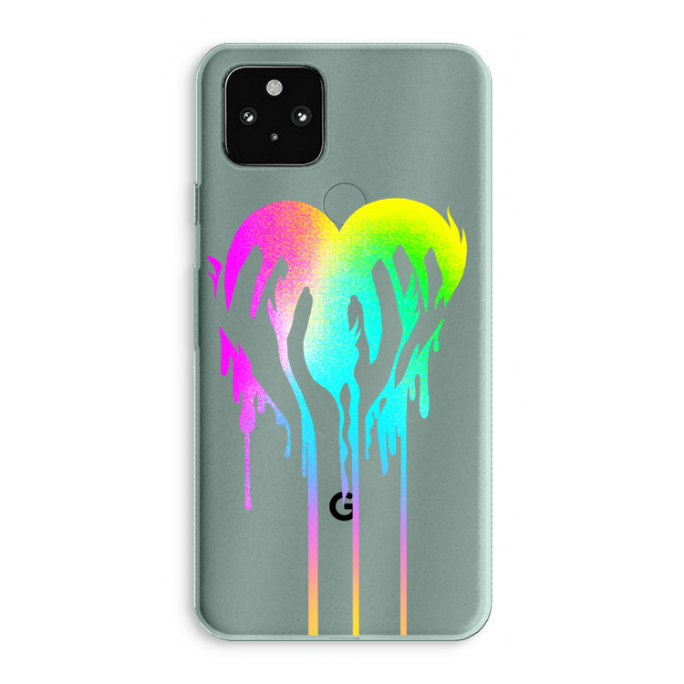 Hold My Heart: Google Pixel 5a 5G Transparant Hoesje