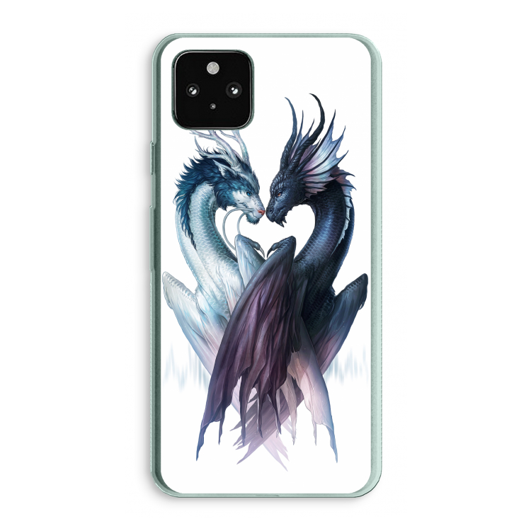 Yin Yang Dragons: Google Pixel 5a 5G Transparant Hoesje